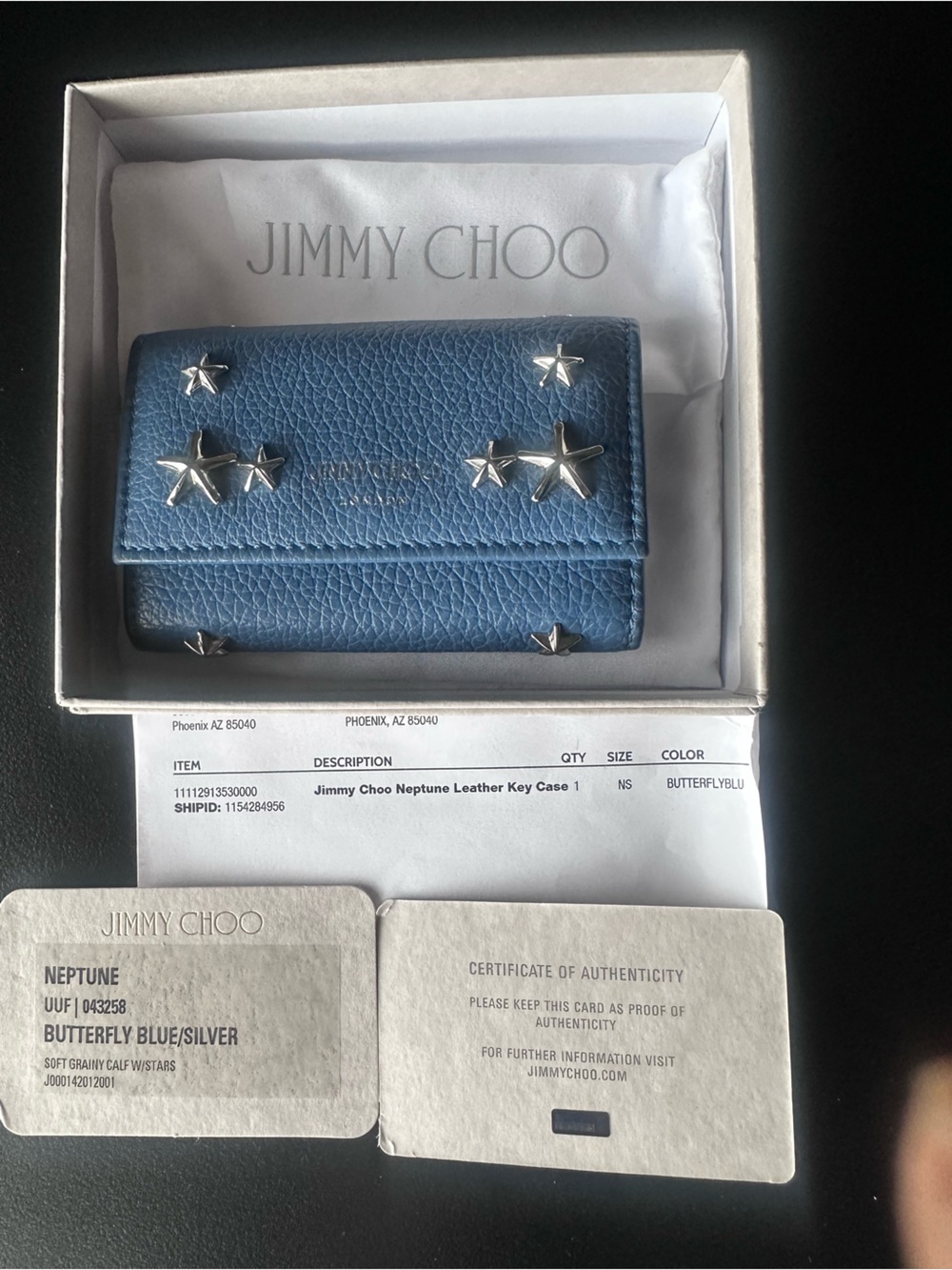 Jimmy Choo Neptune Leather Key Case